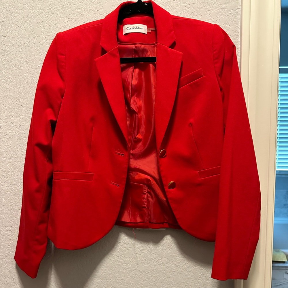 Red Calvin Klein Blazer